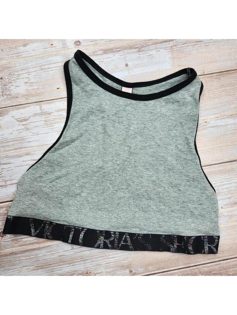 Victoria's Secret Crop Top Racerback Victoria's Secret Band Gray Small